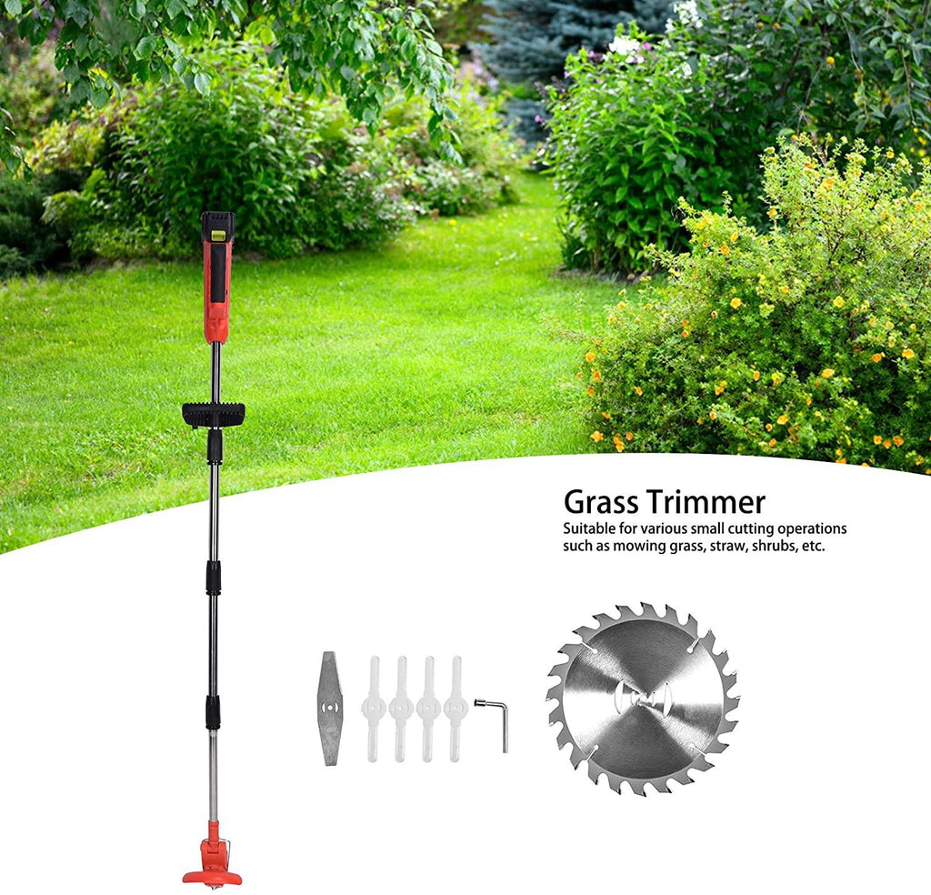 SALUTUY Lawn Trimmer, Grass Trimmer 4000mAh 12V Lithium Battery for Mowing Grass for Shrubs for Straw(100-240V, Transparency)