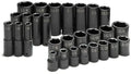 SK Hand Tools 4051 1/2-Inch Drive 6 Point Standard and Deep Fractional Impact Socket Set, 28-Piece