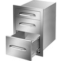 15"Wx21"H Outdoor Kitchen Drawers Triple Access StoraBBQ Drawer Grill Station