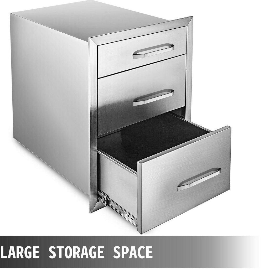 15"Wx21"H Outdoor Kitchen Drawers Triple Access StoraBBQ Drawer Grill Station