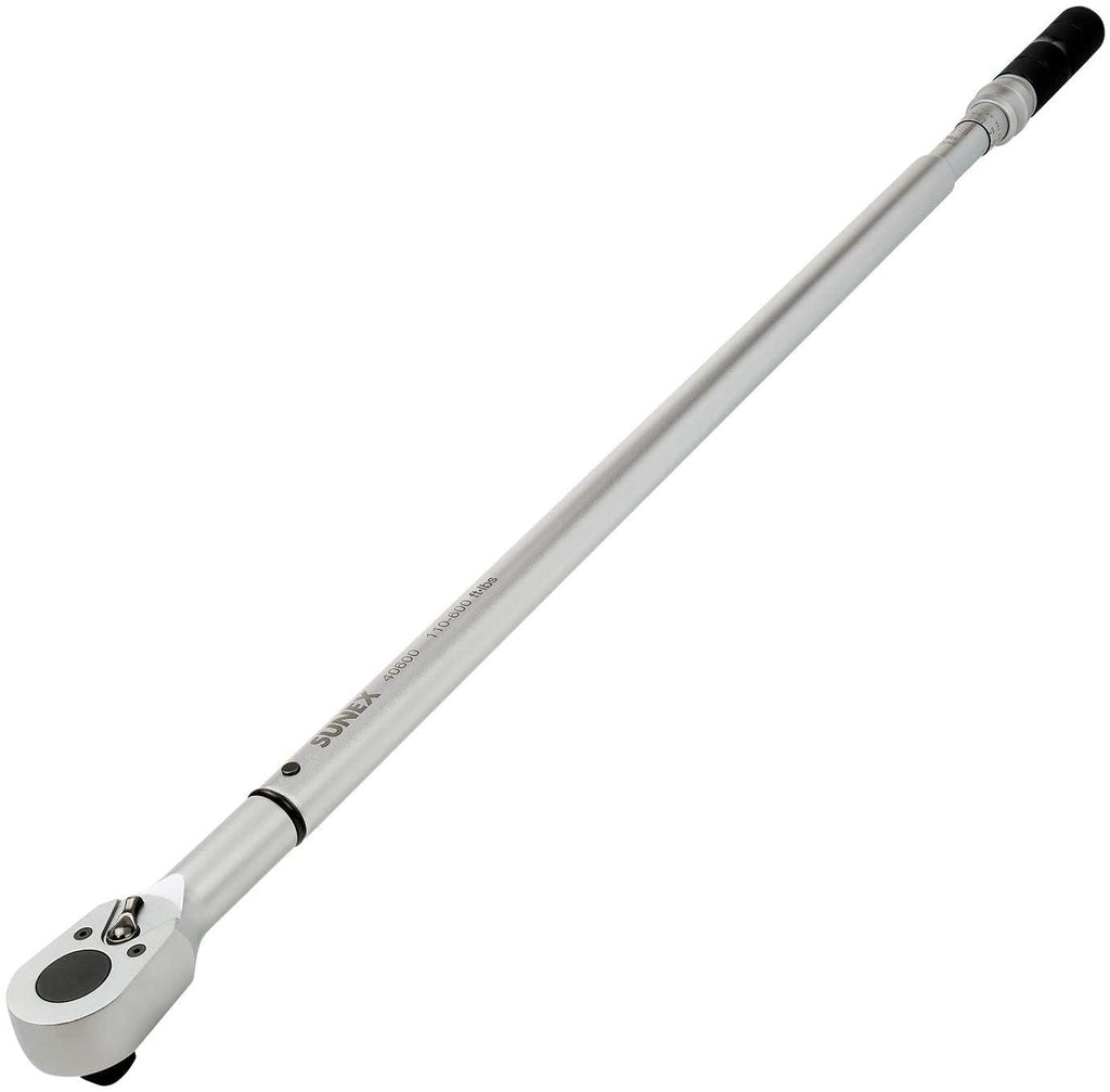 Sunex 40600, ¾" Drive, 48T Torque Wrench, 110 To 600'-Lb, 48 Tooth Ratcheting Mechanism, Accurate To 3% Clockwise &amp; 6% Counterclockwise, Audible Click, Heat Treated Tube, Aluminum Handle