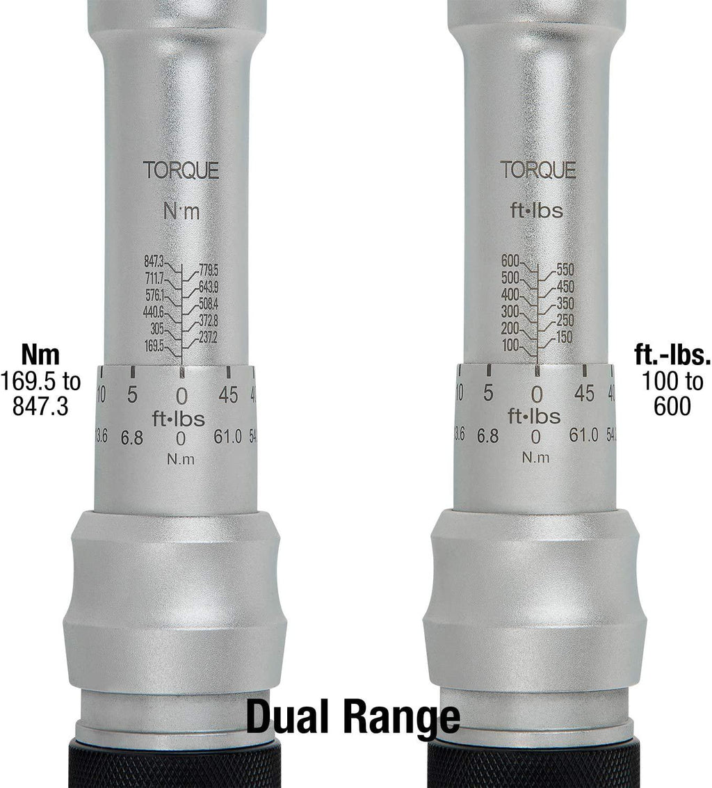 Sunex 40600, ¾" Drive, 48T Torque Wrench, 110 To 600'-Lb, 48 Tooth Ratcheting Mechanism, Accurate To 3% Clockwise &amp; 6% Counterclockwise, Audible Click, Heat Treated Tube, Aluminum Handle