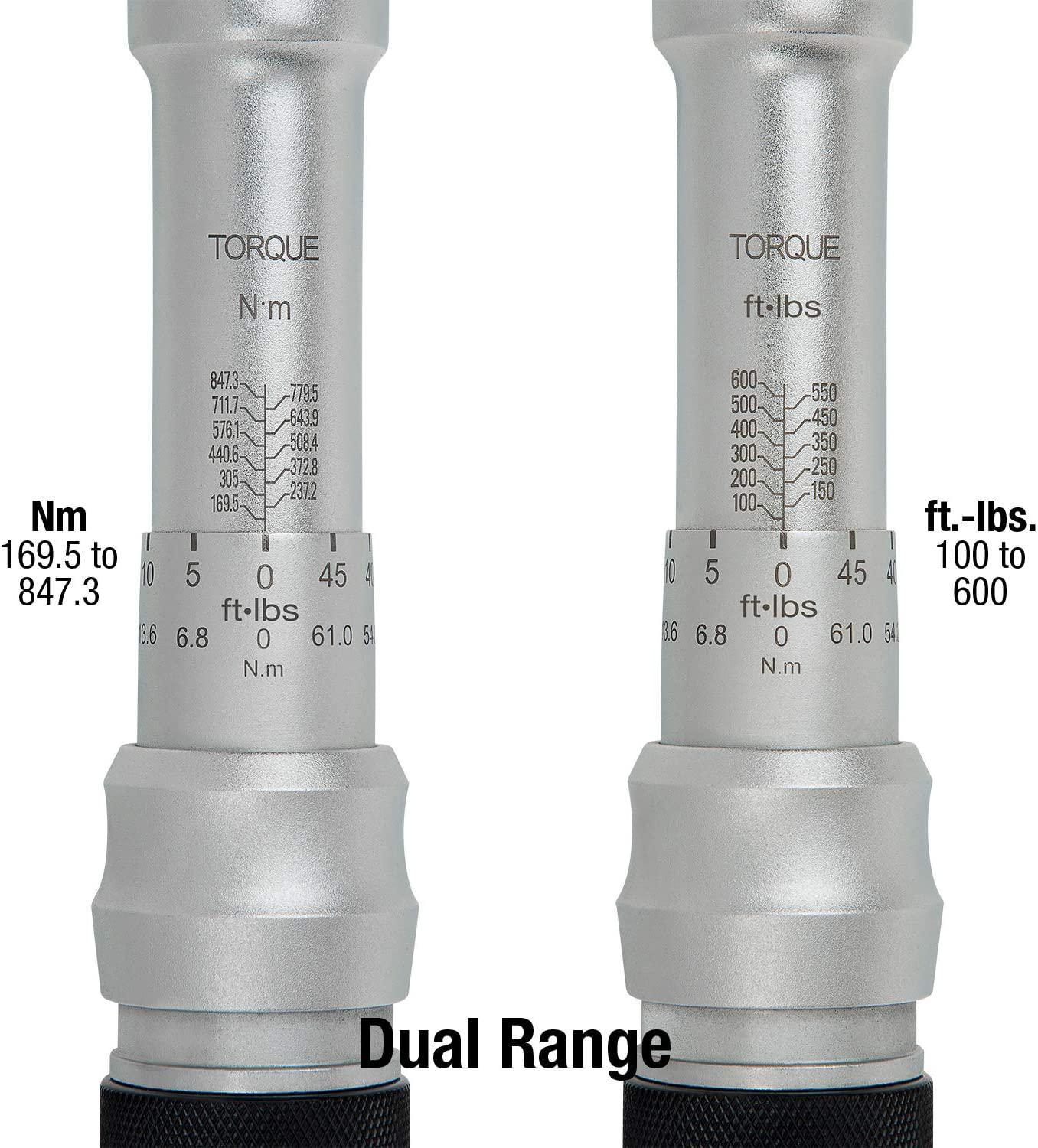 Sunex 40600, ¾" Drive, 48T Torque Wrench, 110 To 600'-Lb, 48 Tooth Ratcheting Mechanism, Accurate To 3% Clockwise &amp; 6% Counterclockwise, Audible Click, Heat Treated Tube, Aluminum Handle