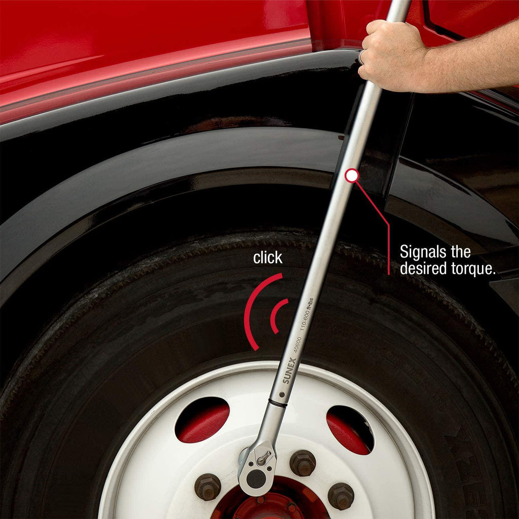 Sunex 40600, ¾" Drive, 48T Torque Wrench, 110 To 600'-Lb, 48 Tooth Ratcheting Mechanism, Accurate To 3% Clockwise &amp; 6% Counterclockwise, Audible Click, Heat Treated Tube, Aluminum Handle