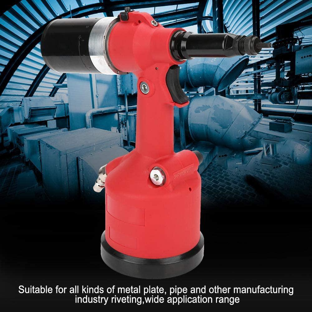 PENFU Wrench Pneumatic Riveter, Automatic Air Riveter Pneumatic Tool kit Pull Nut Air Riveter Nut Tool with 6 Nut Head Lubricating Grease and 3 Hex Wrench Hand Repair Tool