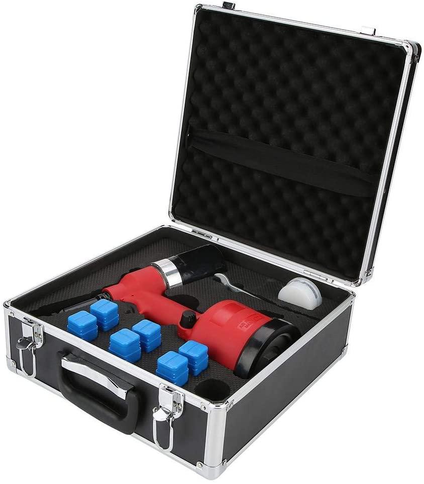 PENFU Wrench Pneumatic Riveter, Automatic Air Riveter Pneumatic Tool kit Pull Nut Air Riveter Nut Tool with 6 Nut Head Lubricating Grease and 3 Hex Wrench Hand Repair Tool
