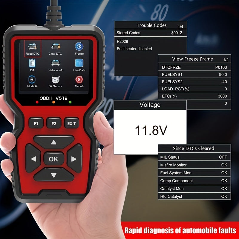 2023 Car Scanner: Obd2 Diagnostic Tool for Engine Fault Detection &amp; Removal, Battery VoltaReading &amp; Data Stream