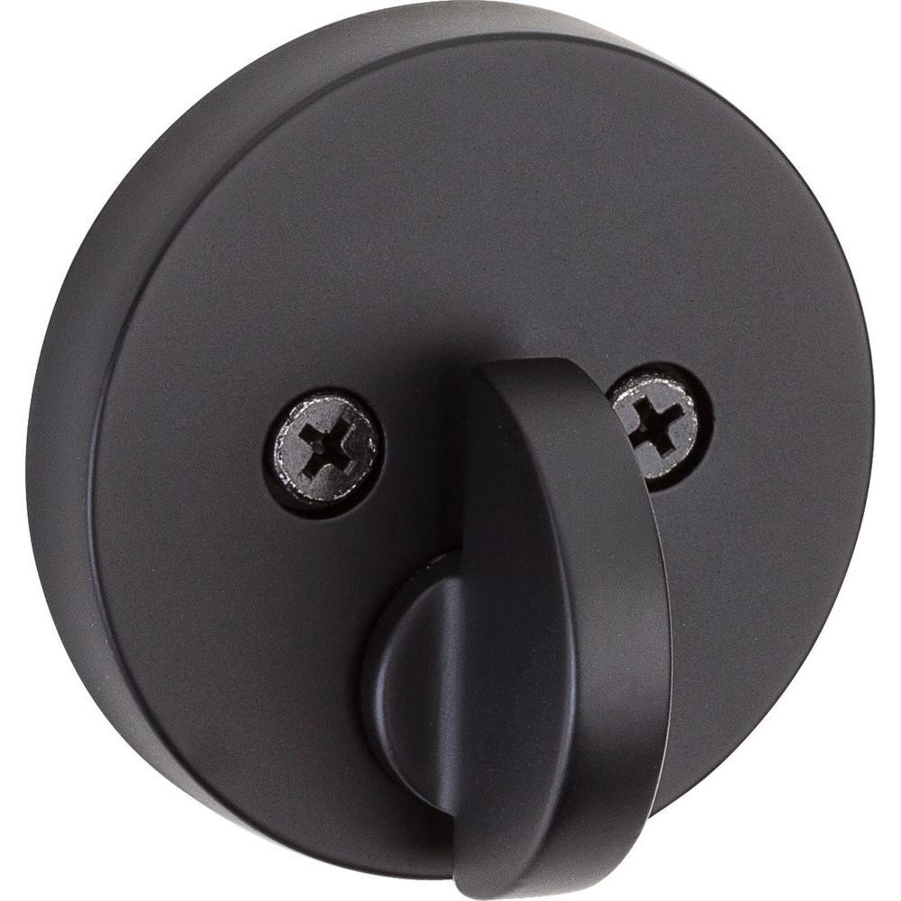 Uptown Low Profile Matte Black Round Single Cylinder Contemporary Deadbolt with Smart Key Security