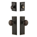 Fifth Avenue Plate 2-3/4 in. Backset Timeless Bronze Fifth Avenue Door Knob with Single Cylinder Deadbolt