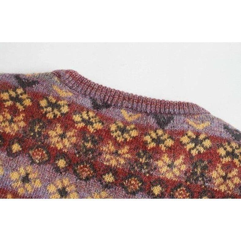 jacquard cropped knitted sweater