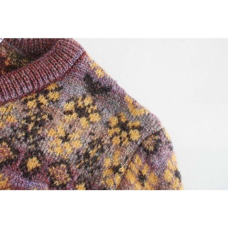 jacquard cropped knitted sweater