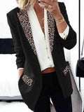 Fashion Lady Leopard Patchwork Blazer