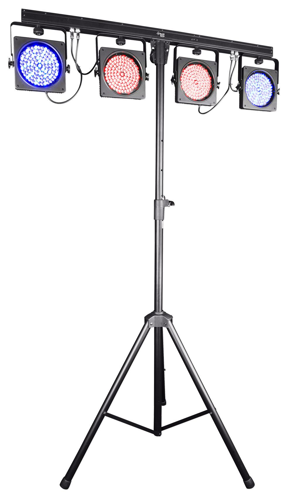 Chauvet 4BAR USB D-Fi Lighting Fixture+Tripod Stand+Footswitch+Bag+LED Fogger