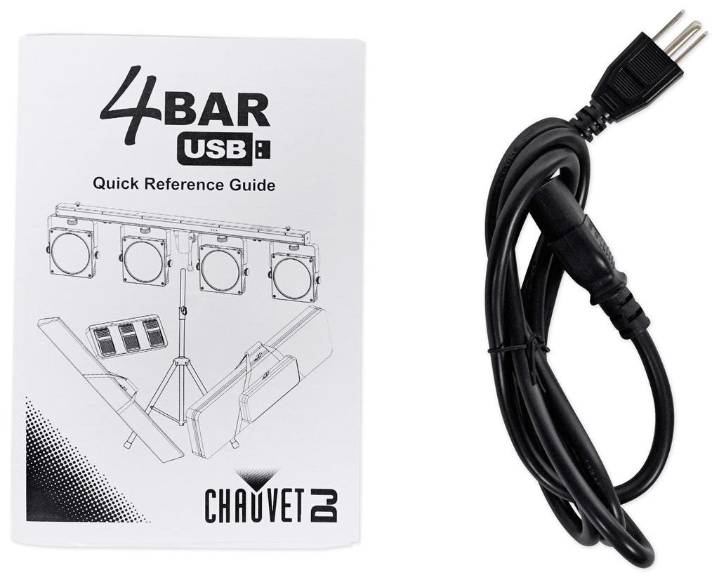 Chauvet 4BAR USB D-Fi Lighting Fixture+Tripod Stand+Footswitch+Bag+LED Fogger