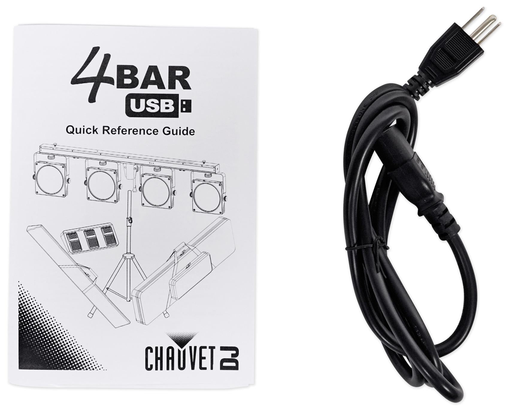 Chauvet 4BAR USB D-Fi Lighting Fixture+Tripod Stand+Footswitch+Bag+LED Fogger
