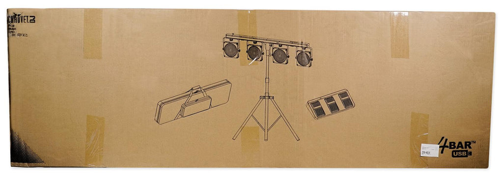 Chauvet 4BAR USB D-Fi Lighting Fixture+Tripod Stand+Footswitch+Bag+LED Fogger