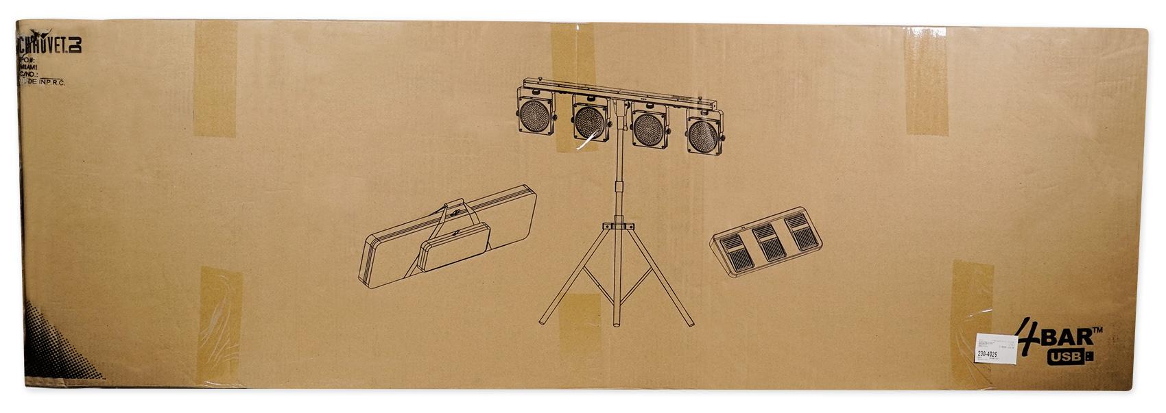 Chauvet 4BAR USB D-Fi Lighting Fixture+Tripod Stand+Footswitch+Bag+LED Fogger