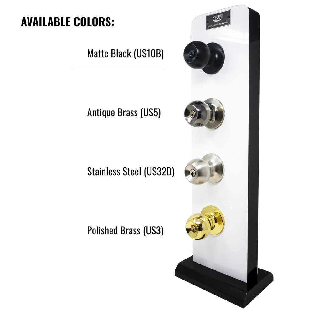 Steel Entry Door Knob Combo Lock Set with Deadbolt and Total 24 Keys, Keyed Alike (4-Pack)