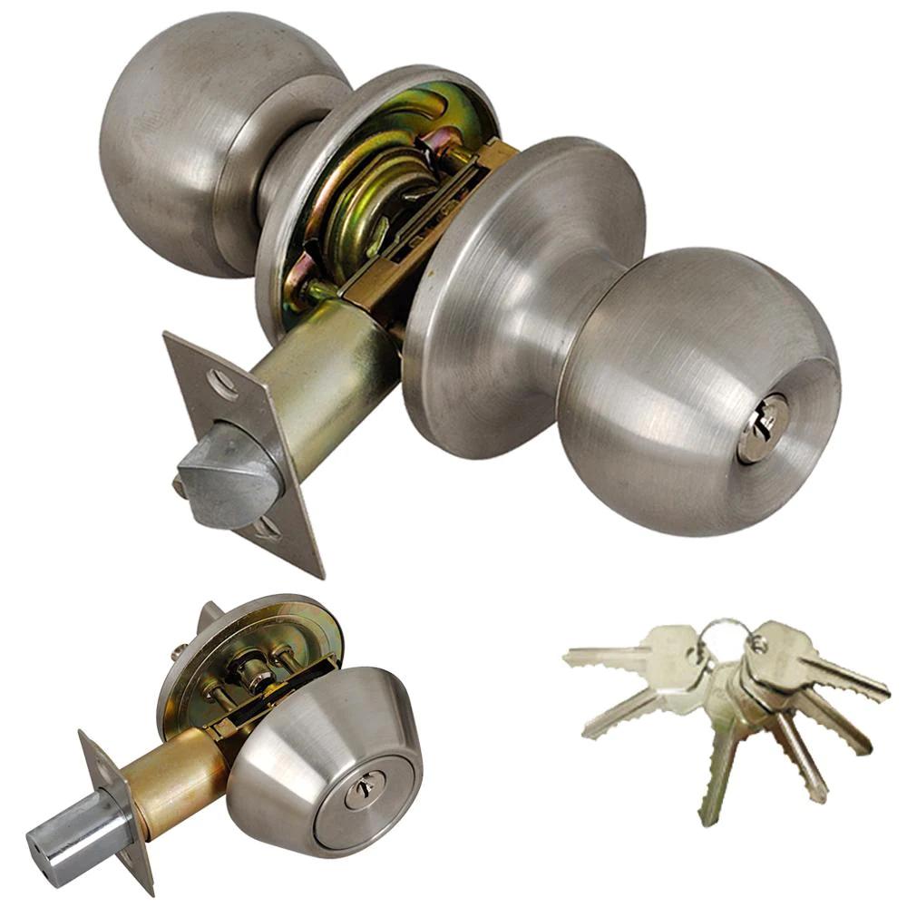 Steel Entry Door Knob Combo Lock Set with Deadbolt and Total 24 Keys, Keyed Alike (4-Pack)