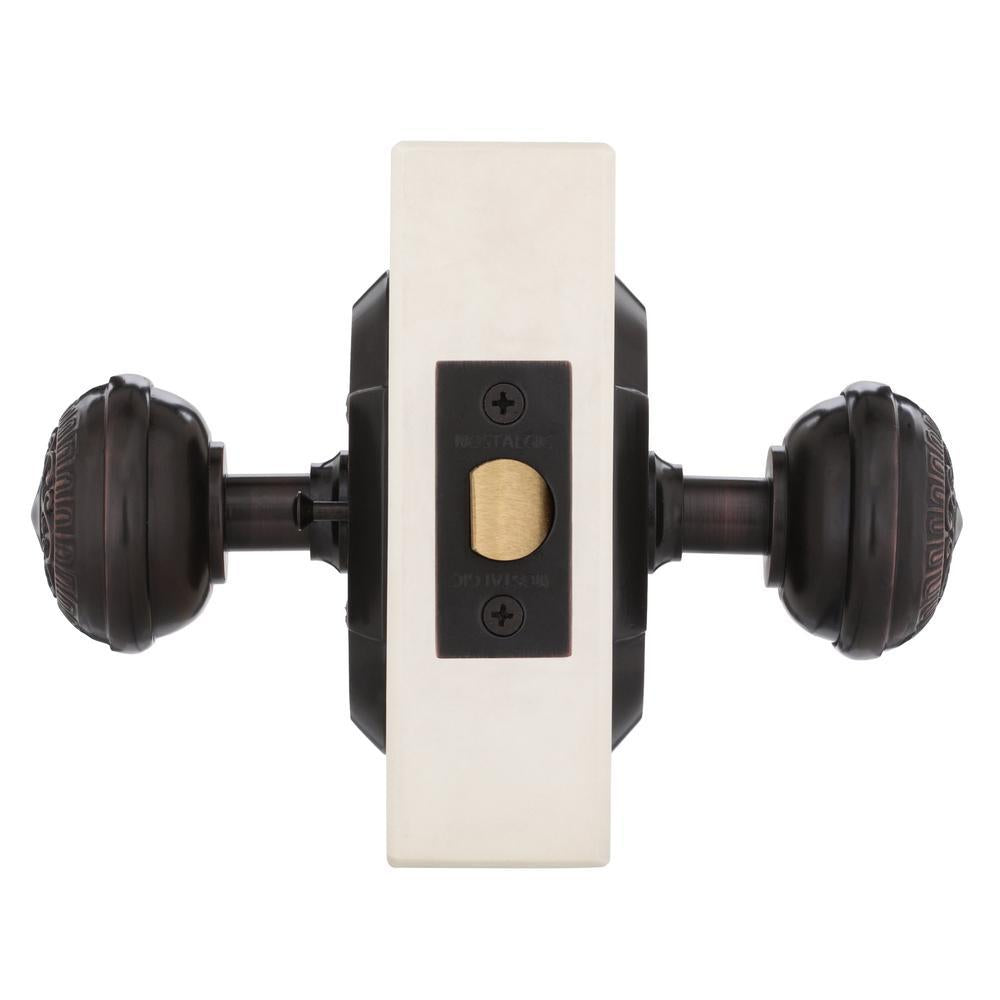 CottaPlate 2-3/8 in. Backset Timeless Bronze Privacy Bed/Bath Egg &amp; Dart Door Knob