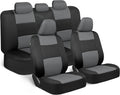 BDK PolyPro Seat Covers Full Set in Gray on Black – Front and Rear Split Bench, Easy to Install for Auto Trucks Van SUV Car