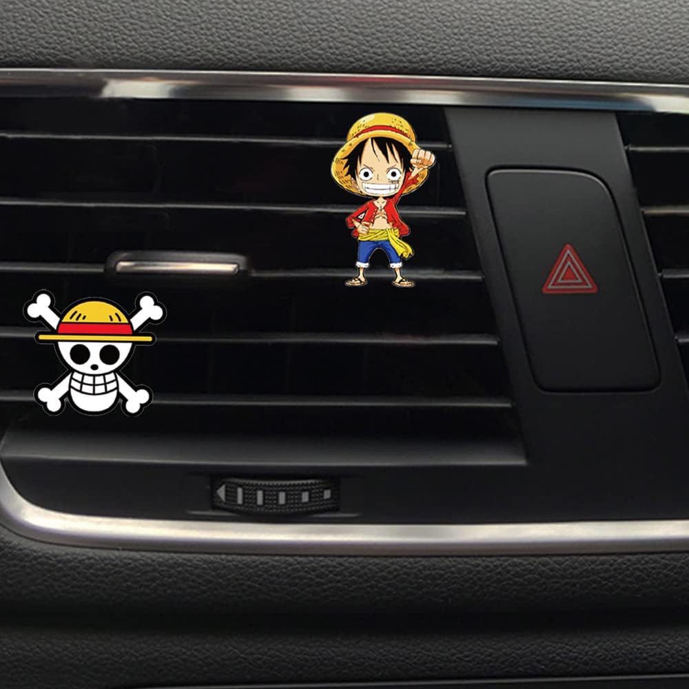ZOSTLAND Animation Car Air Vent Clip Decoration,Skull Car Air Fresheners, Cute Car Vent Clip,Personalized Automotive Interior Decoration Accessories,Car Decor Gift for women,men (4pcs Pirate)