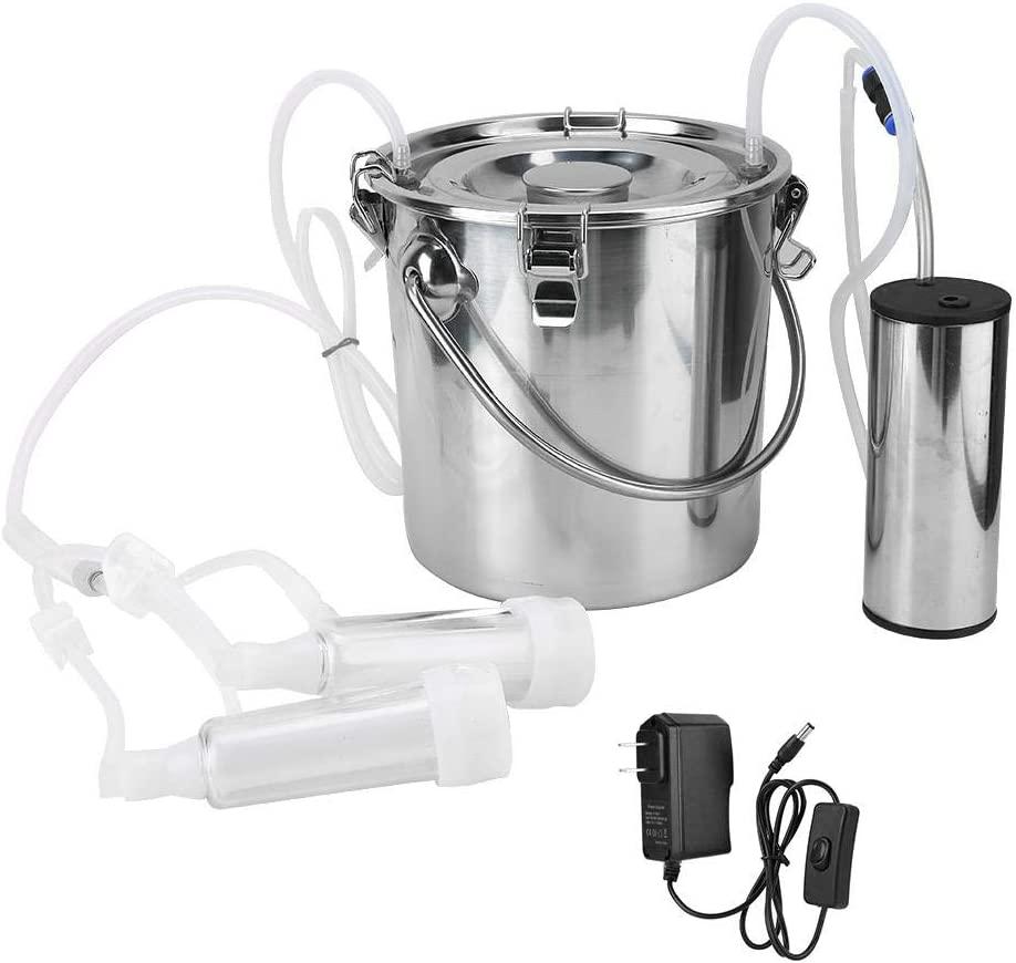 Electric MilMachine Kit,5L Portable  Steel Household High Configuration Double Head Electric MilMachine for Sheep Goat Cow(goat)