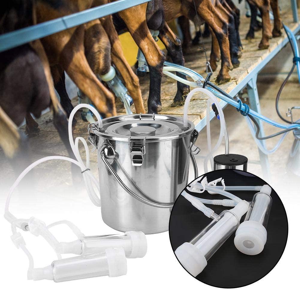 Electric MilMachine Kit,5L Portable  Steel Household High Configuration Double Head Electric MilMachine for Sheep Goat Cow(goat)
