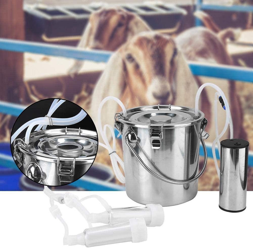 Electric MilMachine Kit,5L Portable  Steel Household High Configuration Double Head Electric MilMachine for Sheep Goat Cow(goat)