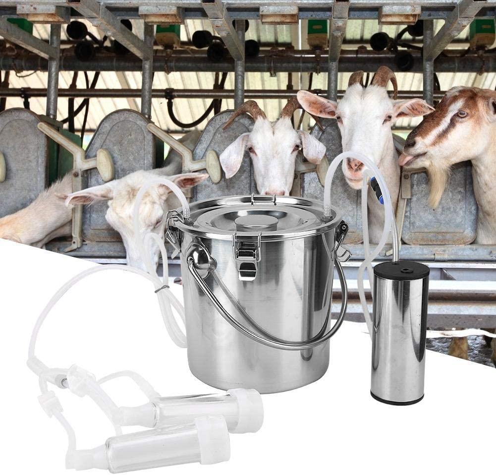 Electric MilMachine Kit,5L Portable  Steel Household High Configuration Double Head Electric MilMachine for Sheep Goat Cow(goat)