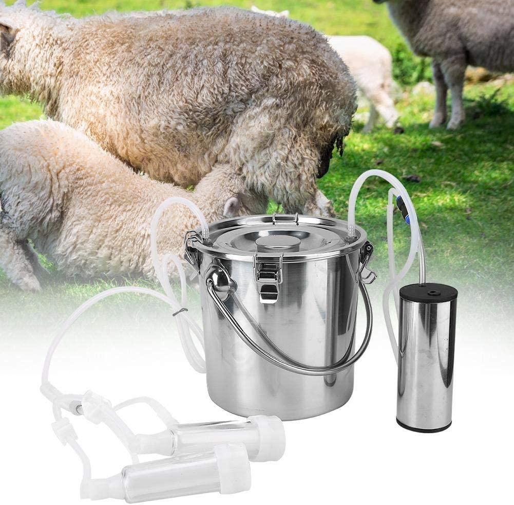 Electric MilMachine Kit,5L Portable  Steel Household High Configuration Double Head Electric MilMachine for Sheep Goat Cow(goat)