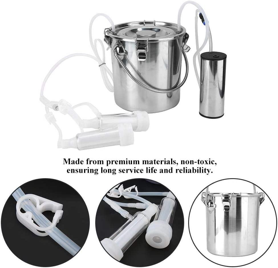 Electric MilMachine Kit,5L Portable  Steel Household High Configuration Double Head Electric MilMachine for Sheep Goat Cow(goat)
