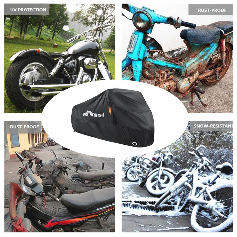 Outdoor Bike Motorcycle Cover Waterproof UV Protection Heavy-Duty 210T Fabric With Lock Hole For MTB Road Bikes Protection Case