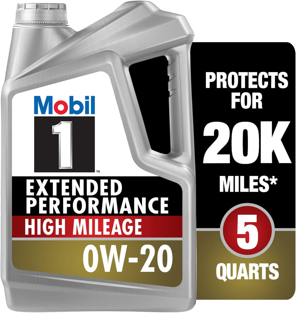 Mobil 1-123837 Extended Performance High Mileage 0W-20; 5QT, Gray