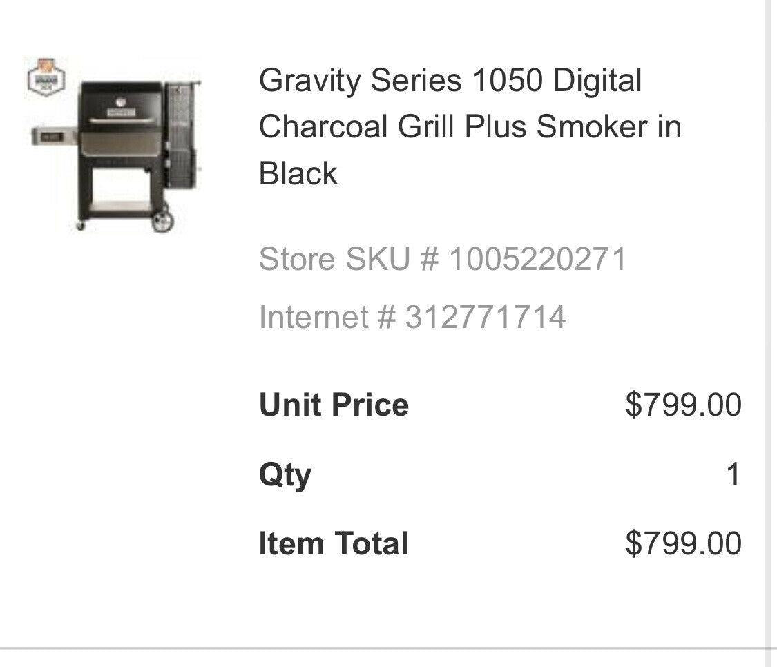 New!  Gravity Series 1050 Digital Charcoal Grill with Smoker - Black