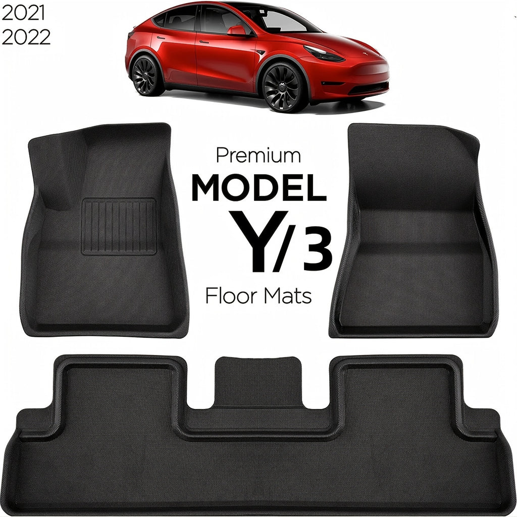 3pcs For Model Y Accsessories  XPE Premium All Weather Anti-Slip Waterproof Floor Mats Fit For Tesla Model Y Model 3