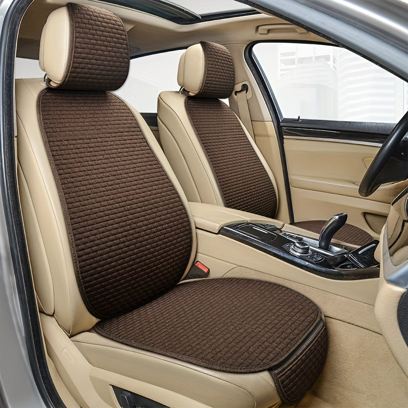 Flax Car Seat Cover Protector Linen Front Back Cushion Protection Car Seat Pad Mat Backrest Automobiles Front Backrest Seat Cushion