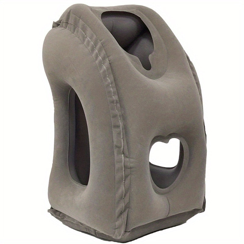 Comfy Inflatable Travel Pillow: Neck &amp; Lumbar Support For Airplane, Car, RV &amp;   - Folds Easily Into Bag!
