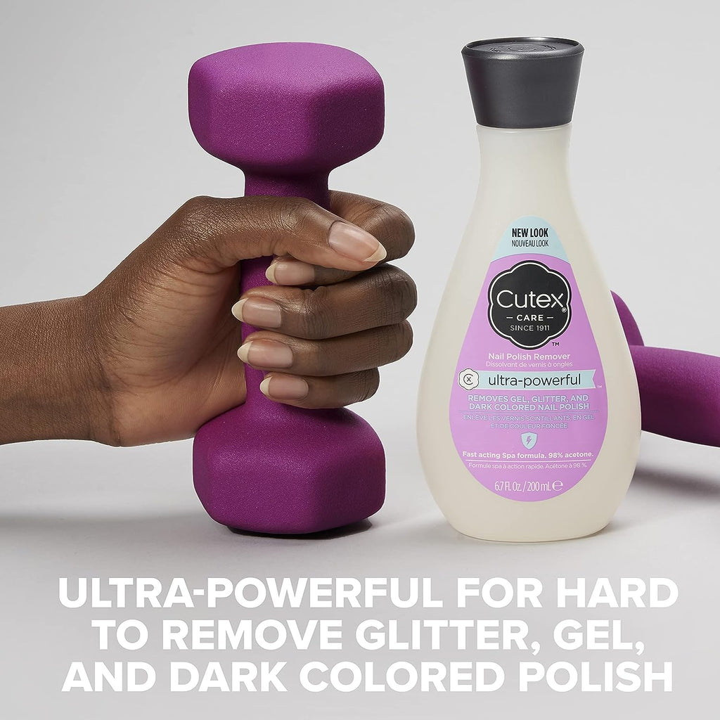 Cutex Gel Nail Polish Remover, Ultra-Powerful &amp; Removes Glitter and Dark Colored Paints, Paraben Free, 6.76 Fl Oz