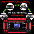 12V/6A Full Automatic Car Battery Charger Pulse Repair Charger For Car Truck Motorcycle Lawn Mower AGM/Gel Lead Acid Battery