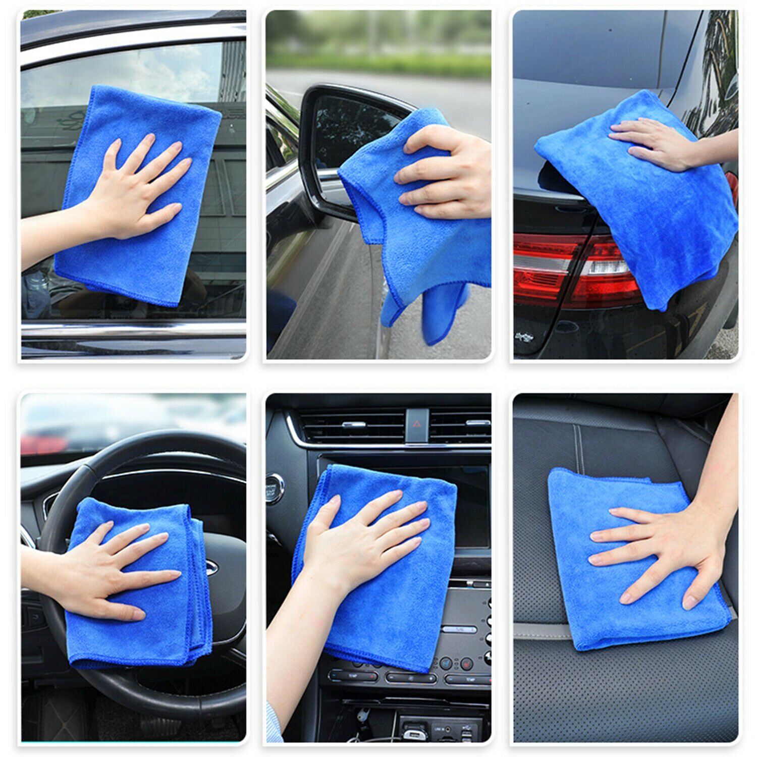 10pcs Microfiber Car Cleaning Towel Automobile Motorcycle Washing Glass Household Cleaning Small Towel