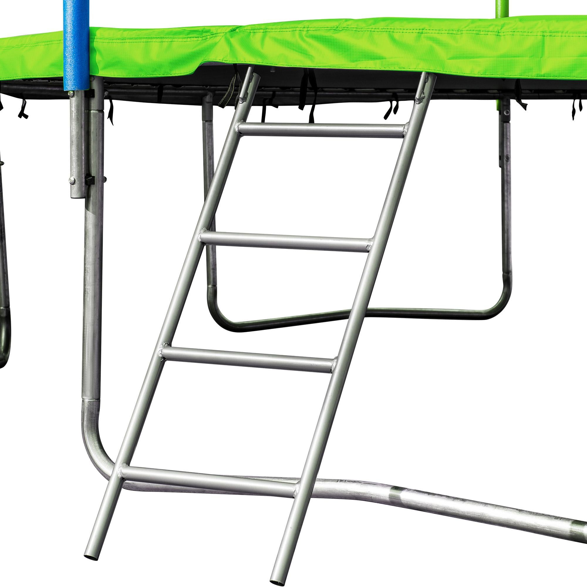Outdoor Trampoline for Kids, 2021 Upgraded 16FT Trampoline with Backboard Enclosure Net, Safety Spring Cover Padding, Basketball Hoop &amp; Ladder, Outdoor Activity for Kids and Parents, Green, S1770