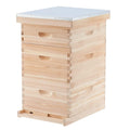 CREWORKS Bee Hive with 10 Medium &20 Deep Honeycomb Foundation Frames, Bee Box for Beekeeper Starter, Beekeeping Supplies Equipment Tool, Wood Complete Honey Bee Hives Kit, 3 Layer Bees House Box