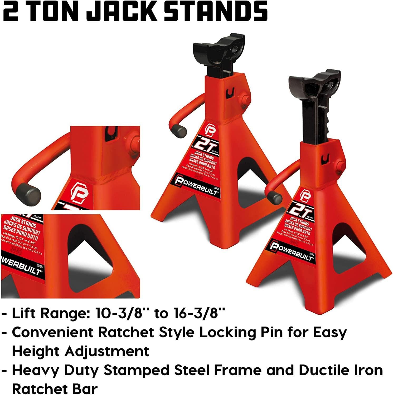 Power 6 Piece Car Jack and GaraCreeper Service Set, 2 Ton Vehicle Lift, Jackstands, Folding Creeper, Wheel Chocks, Car Repair GaraEquipment - 640816