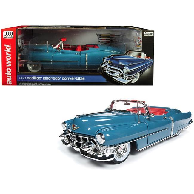 1953 Cadillac Eldorado Convertible Tunis Blue Limited Edition to 1002 pieces Worldwide 1/18 Diecast Model Car Autoworld