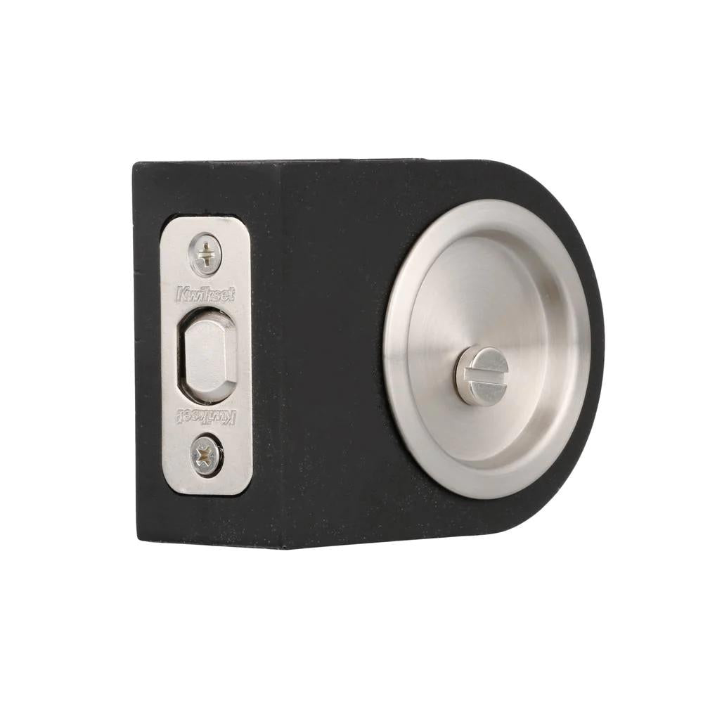 Round Satin Nickel Bed/Bath Pocket Door Lock