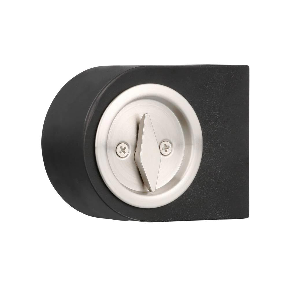 Round Satin Nickel Bed/Bath Pocket Door Lock
