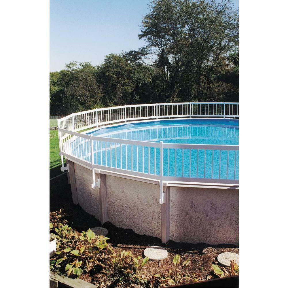 Above Ground Pool Safety Fence 8 Section Kit Maintenance Vinyl Construction