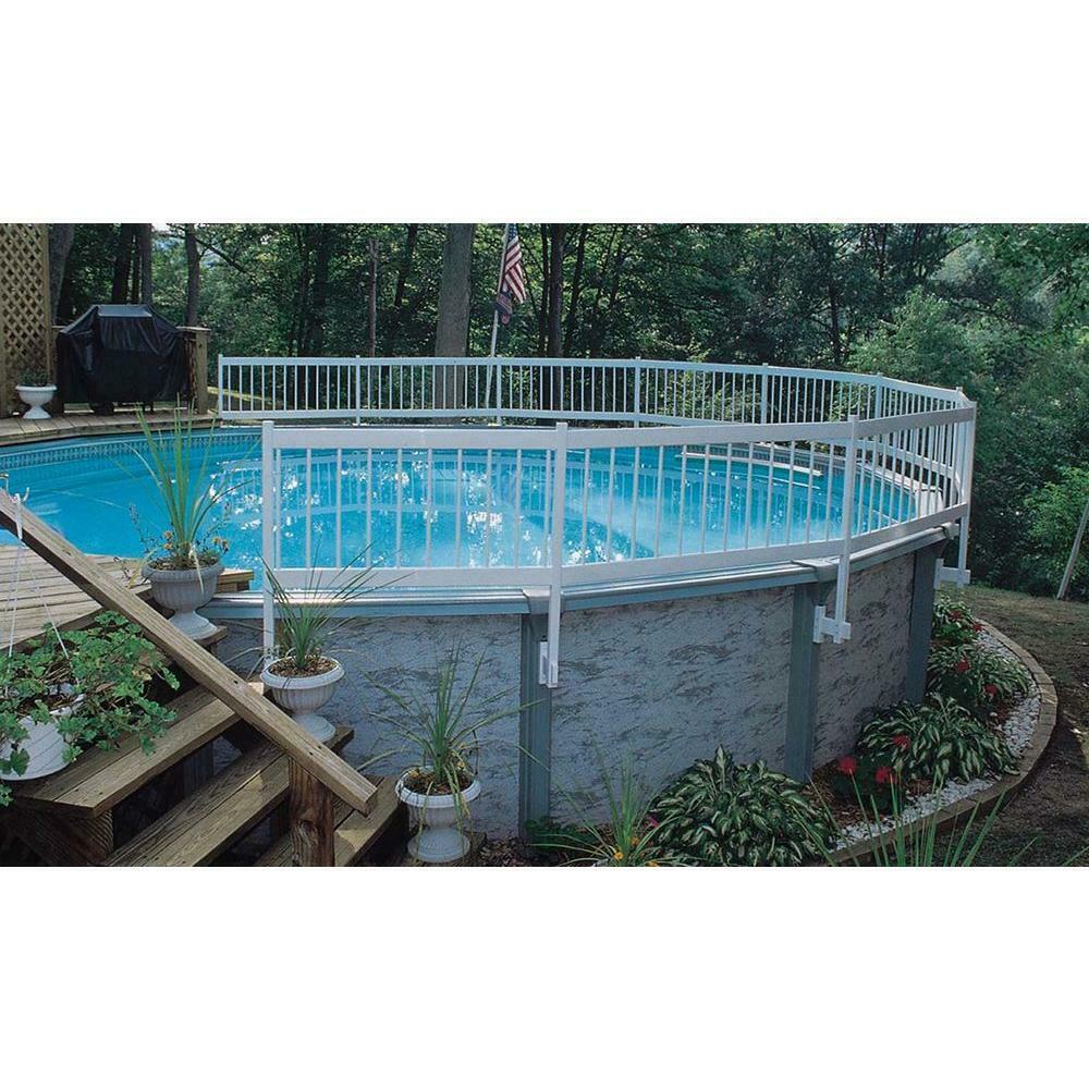 Above Ground Pool Safety Fence 8 Section Kit Maintenance Vinyl Construction