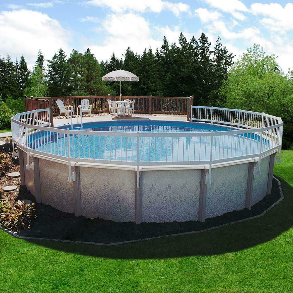Above Ground Pool Safety Fence 8 Section Kit Maintenance Vinyl Construction